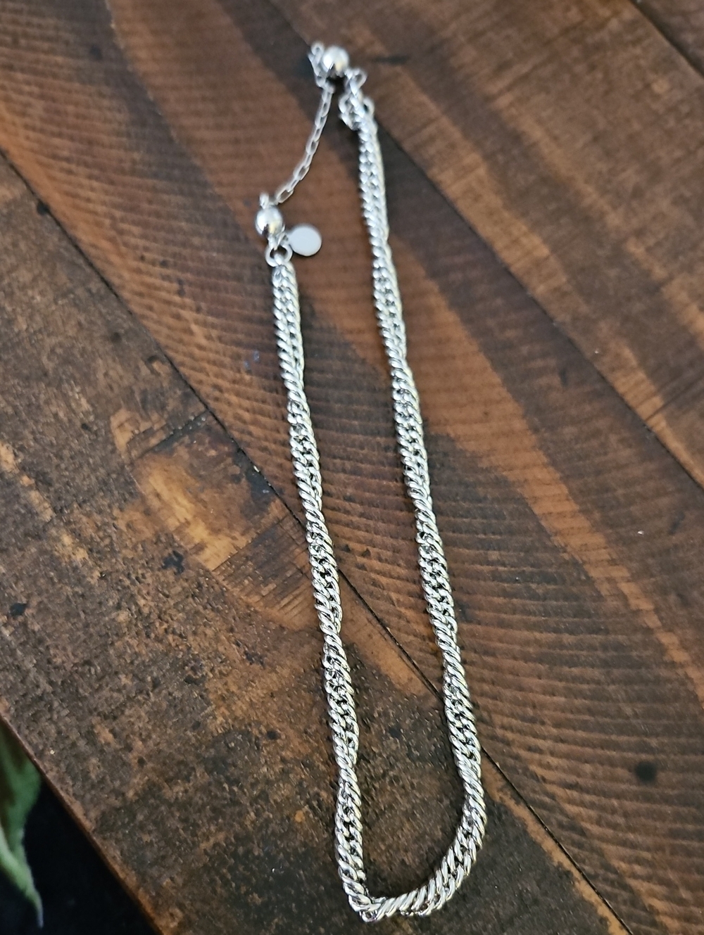 Silver toned Rope Chain Necklace